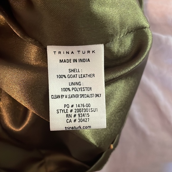 Trina Turk suede dress in olive green - Picture 6 of 7